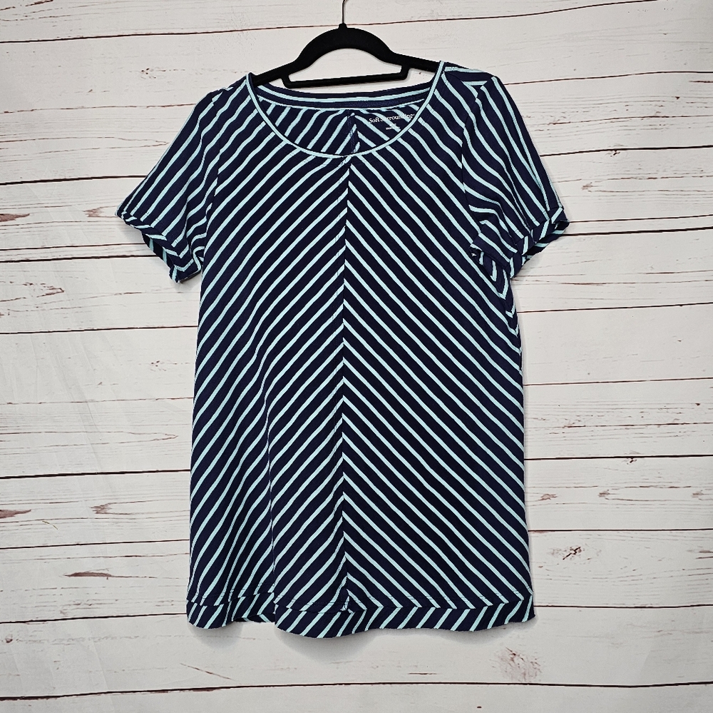 Soft Surroundings Indra Striped Short Sleeve Tee